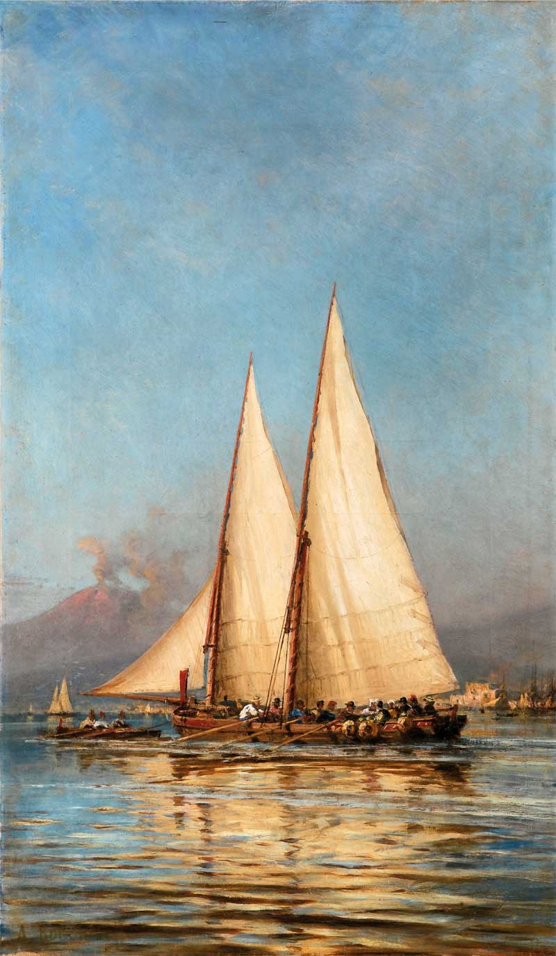 Sailing Boat, Naples . Alexey Petrovich Bogolyubov
