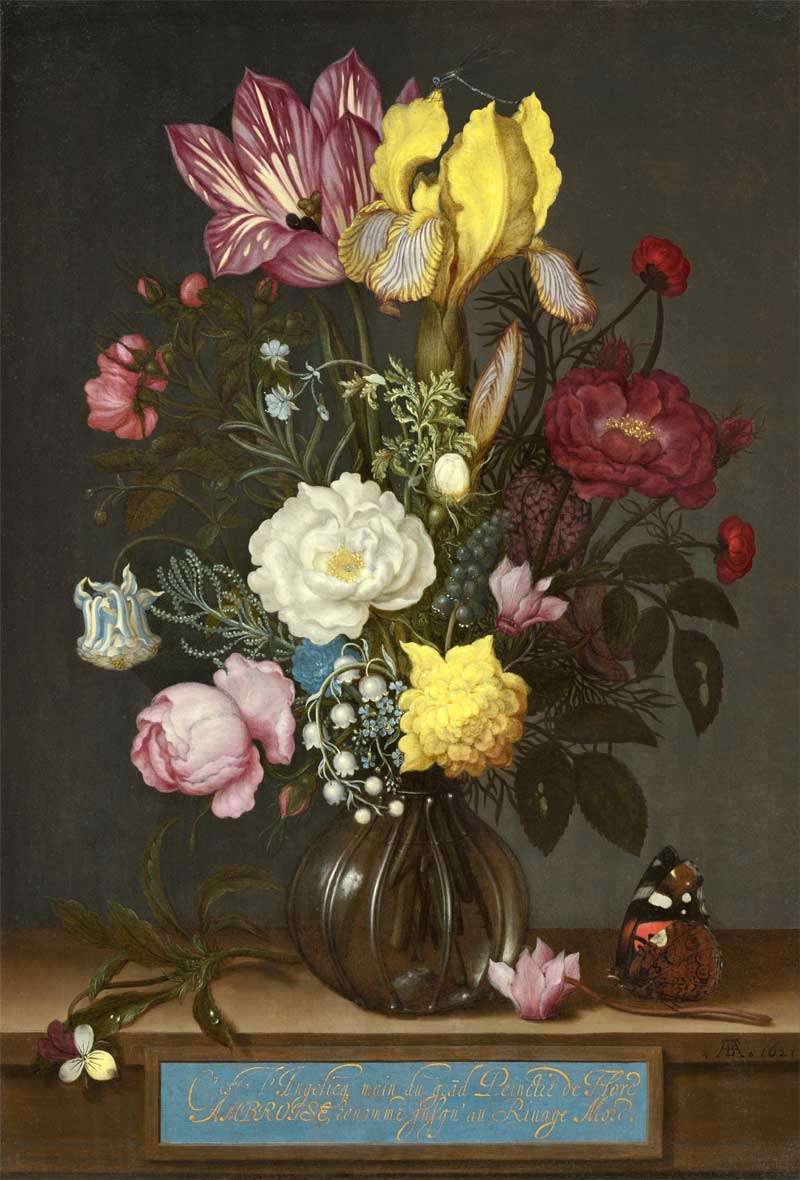Bouquet of Flowers in a Glass Vase . Ambrosius Bosschaert the Elder