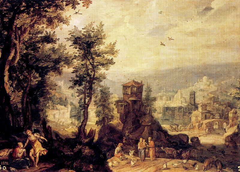 Landscape with Abraham and Hagar. Anton Mirou