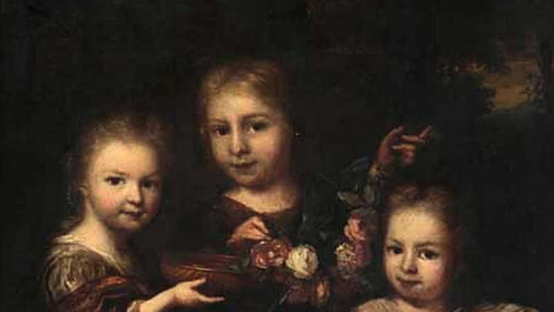 Agatha Levina Geelvinck (1701-1761), Joan Geelvinck (1699) and Anna Elisabeth Geelvinck (1702), Detail . Arnold Boonen