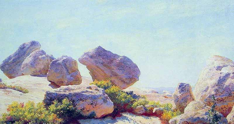 Boulders on Bear Cliff, Charles Courtney Curran