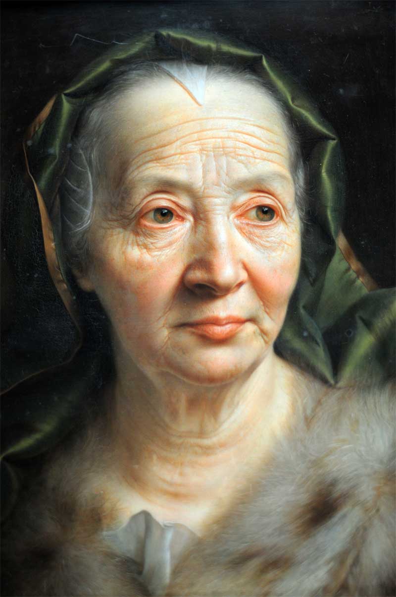 Portrait of an Old Woman with a Green Scarf. Christian Seybold