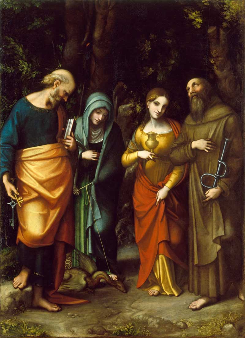 Saints Peter, Martha, Mary Magdalen and Leonard. Correggio
