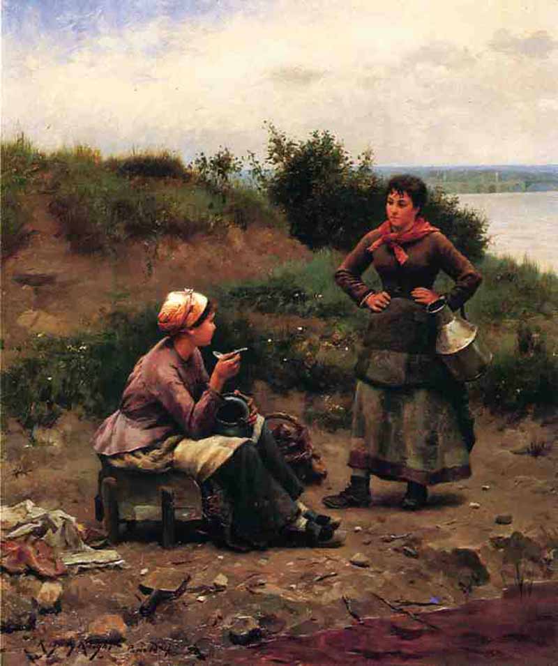 A Discussion Between Two Young Ladies, Daniel Ridgway Knight