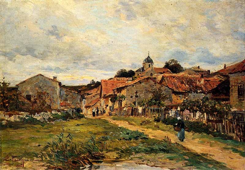The Village Road. Edmond Marie Petitjean
