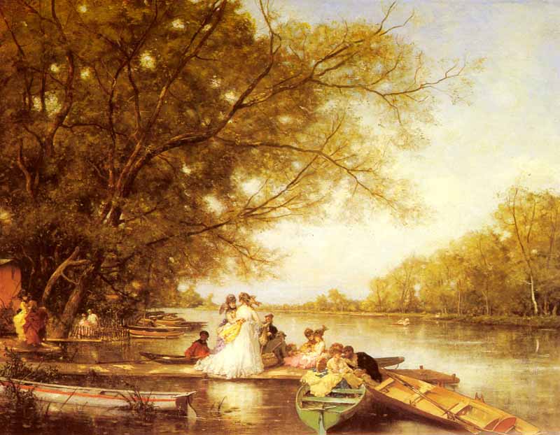 Boating Party On The Thames. Ferdinand Heilbuth