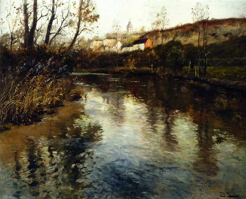Elvelandskap (River_Landscape). Frits Thaulow