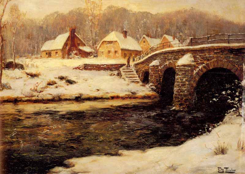 A Stone Bridge Over A Stream In Water, Frits Thaulow