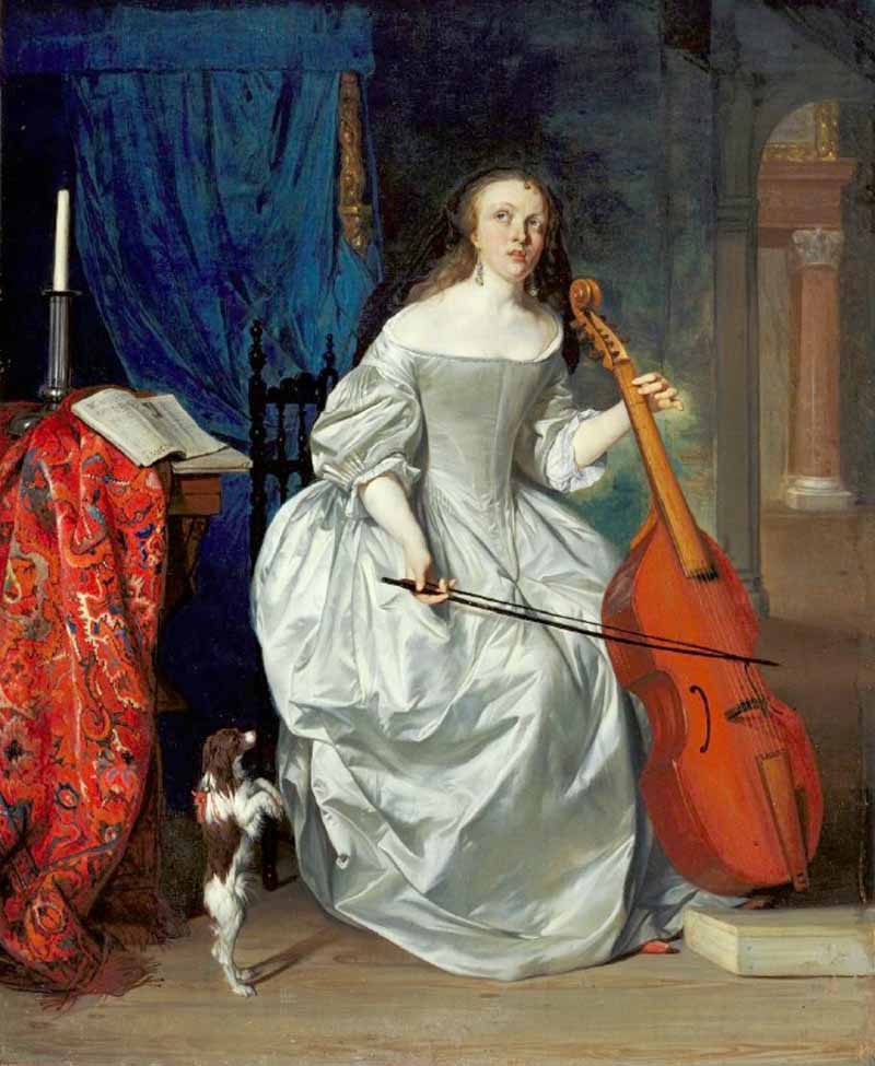 Woman Playing the Viola da Gamba, Gabriel Metsu