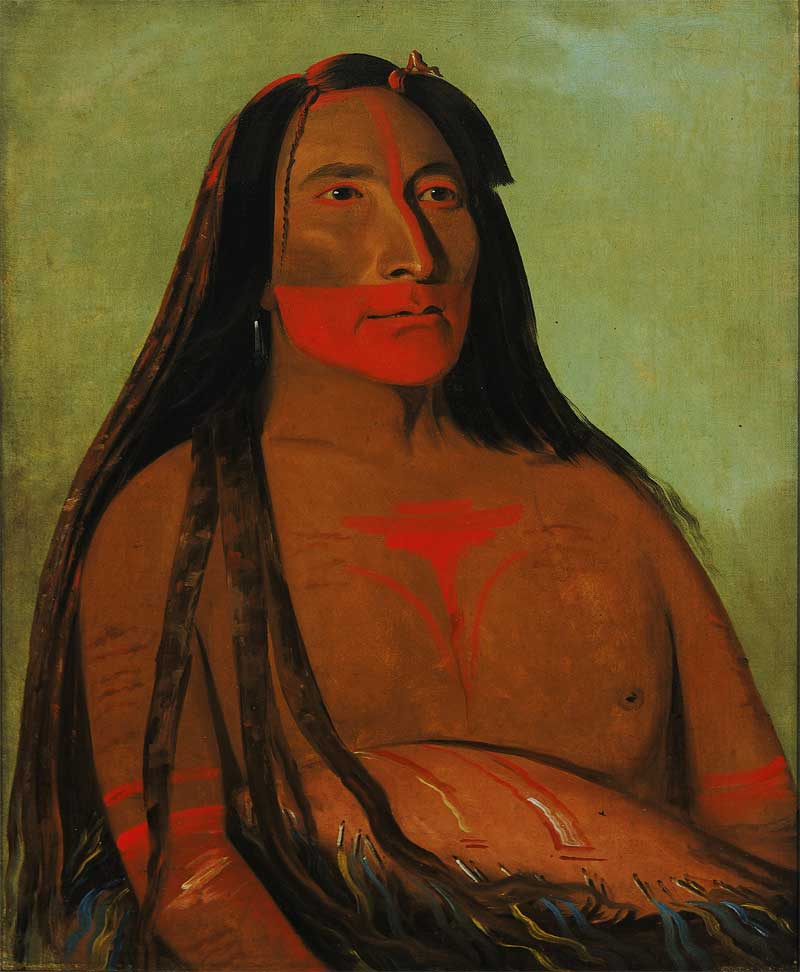 Máh-to-tóh-pa, Four Bears, Second Chief in Mourning. George Catlin