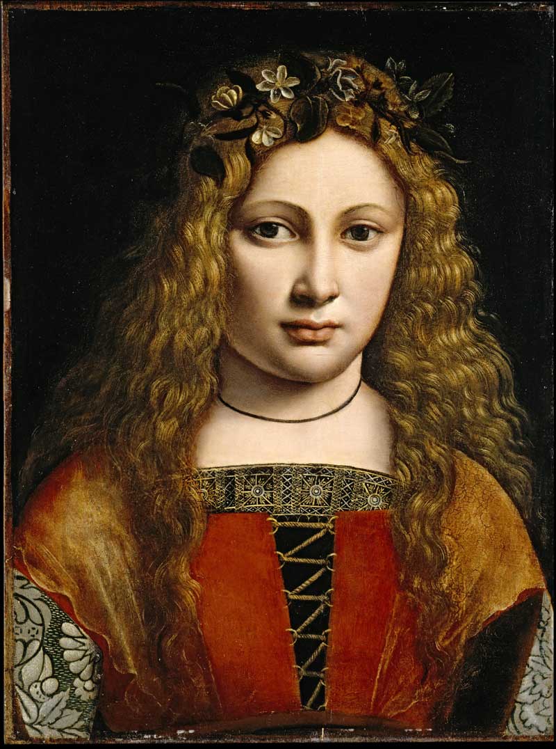 Portrait of a Youth Crowned with Flowers. Giovanni Antonio Boltraffio
