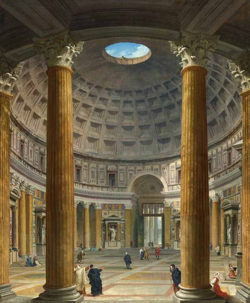 Interior View of the Pantheon, Rome. Giovanni Paolo Pannini