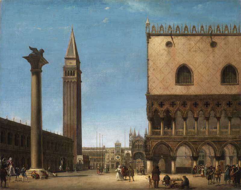View of Venice (View of the Doge's Palace, Campanile and St. Mark's column). Giuseppe Bernardino Bison