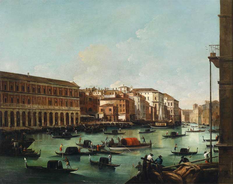 Venice, View from the Grand Canal with the Rialto Fabbriche Nuove. Giuseppe Bernardino Bison