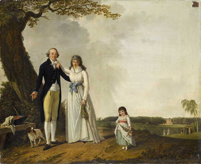 Portrait of Count and Countess of La Roche-Saint-André and their daughter. Jacques Sablet