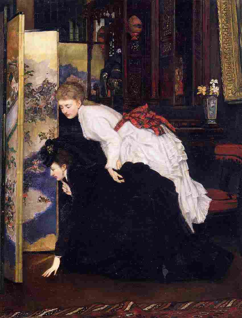 Young Women Looking at Japanese Objects, James Tissot