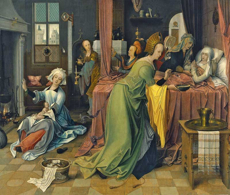 The Birth of the Virgin. Jan de Beer