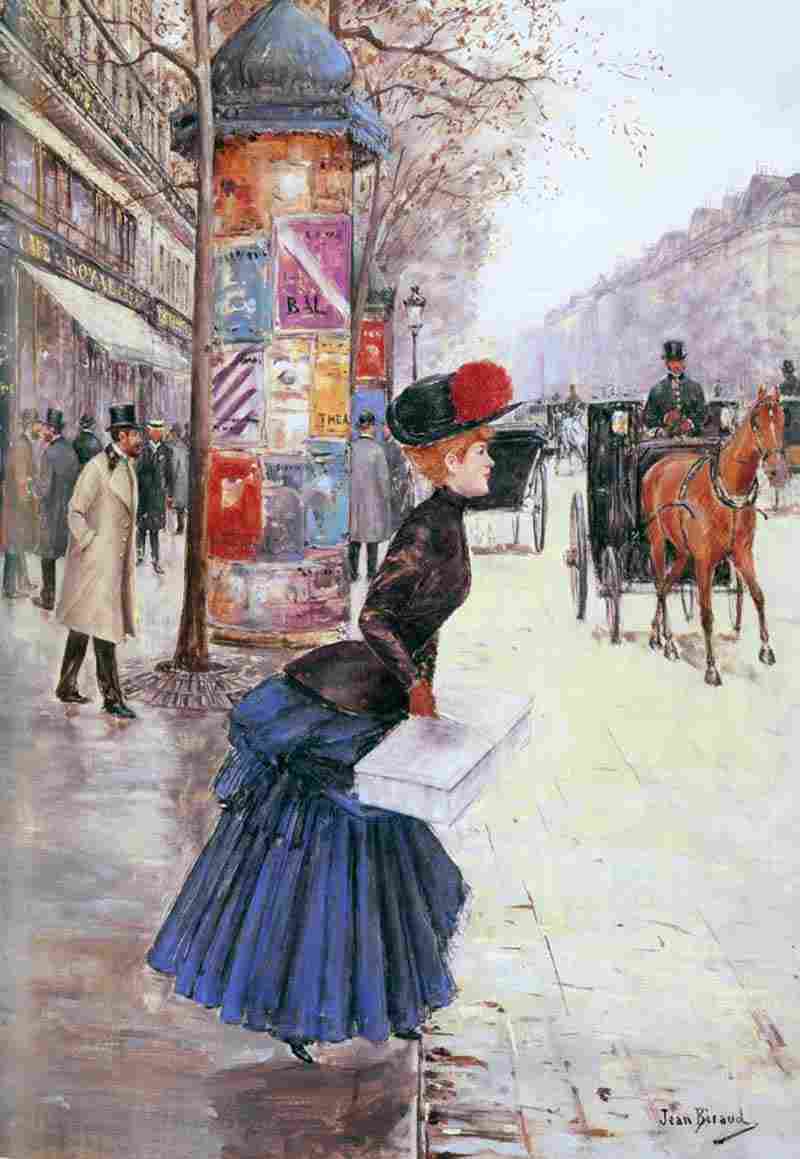 Woman crossing Boulevard, Jean Beraud