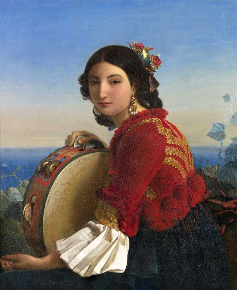 Girl from Sorrento with a Tambourine. Leopold Robert