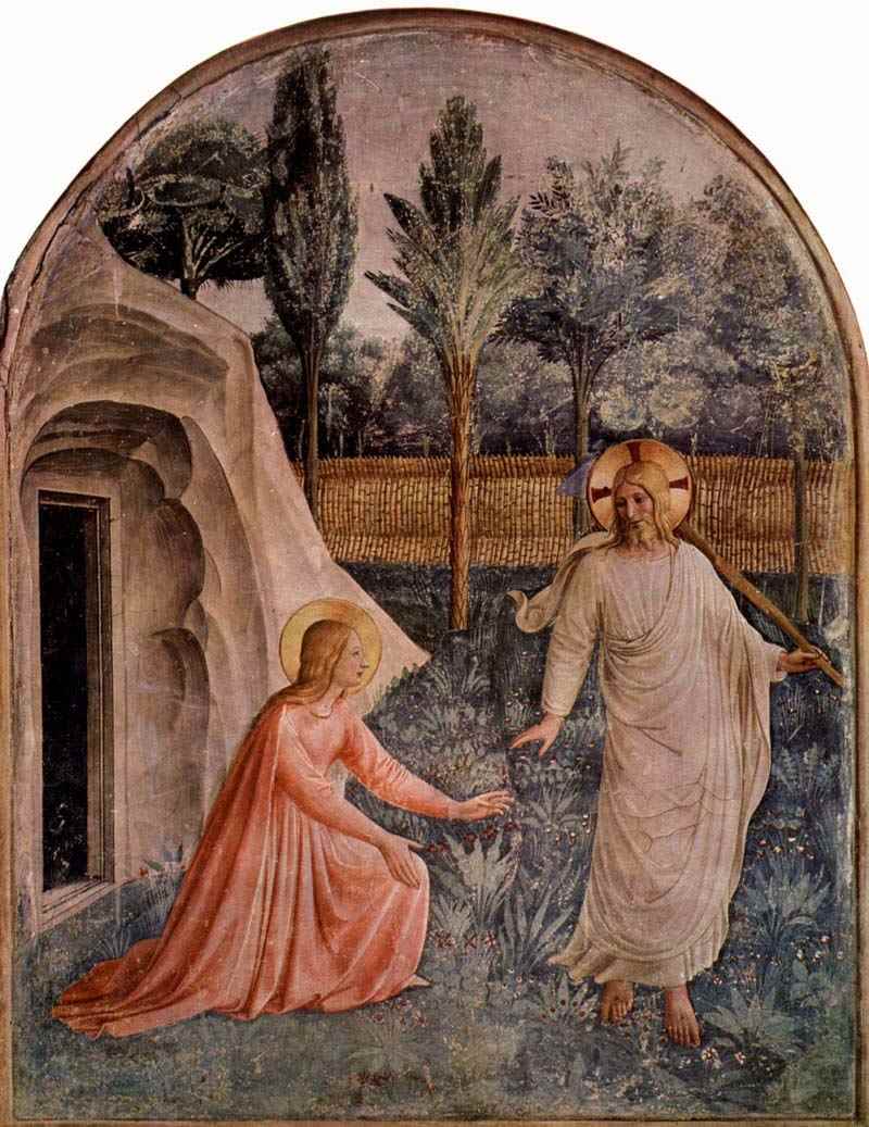 Fresco cycle in the Dominican convent of San Marco in Florence, Scene: Touch me not, Noli Me Tangere,, Fra Angelico
