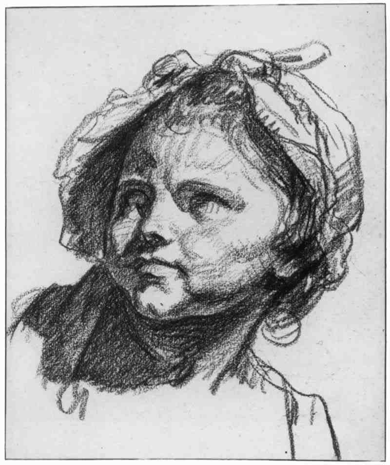 Head of a girl with hood. Jean-Baptiste Greuze
