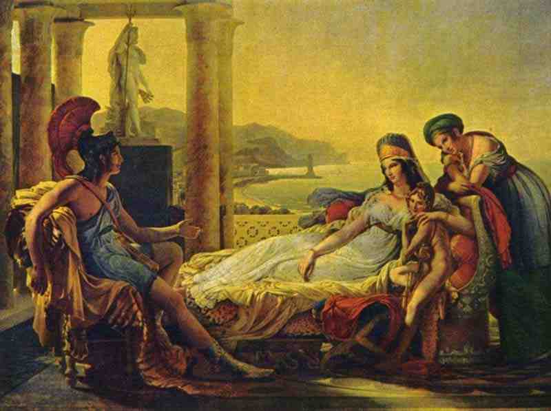 Aeneas reports to Dido about the downfall of Troy. Pierre-Narcisse Guérin