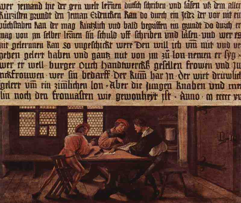 Principles of a schoolmaster, Scene: lessons for adults, Hans Holbein the Younger