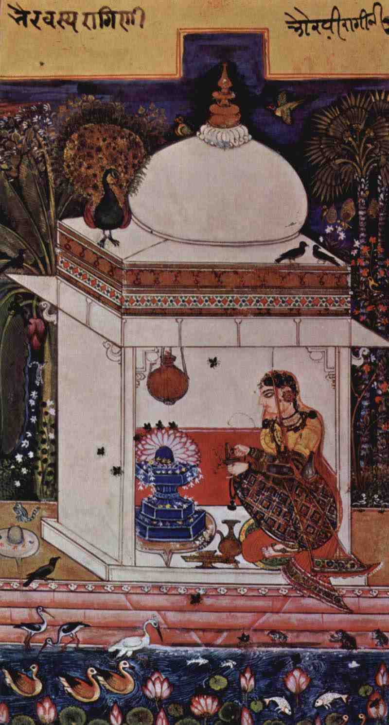 Râgmâlâ series, Scene: Bhairavi Ragini. Indian painter around 1625