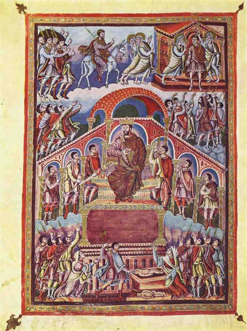 Bible of Charles the Bald, scene: King Solomon. Ingobertus
