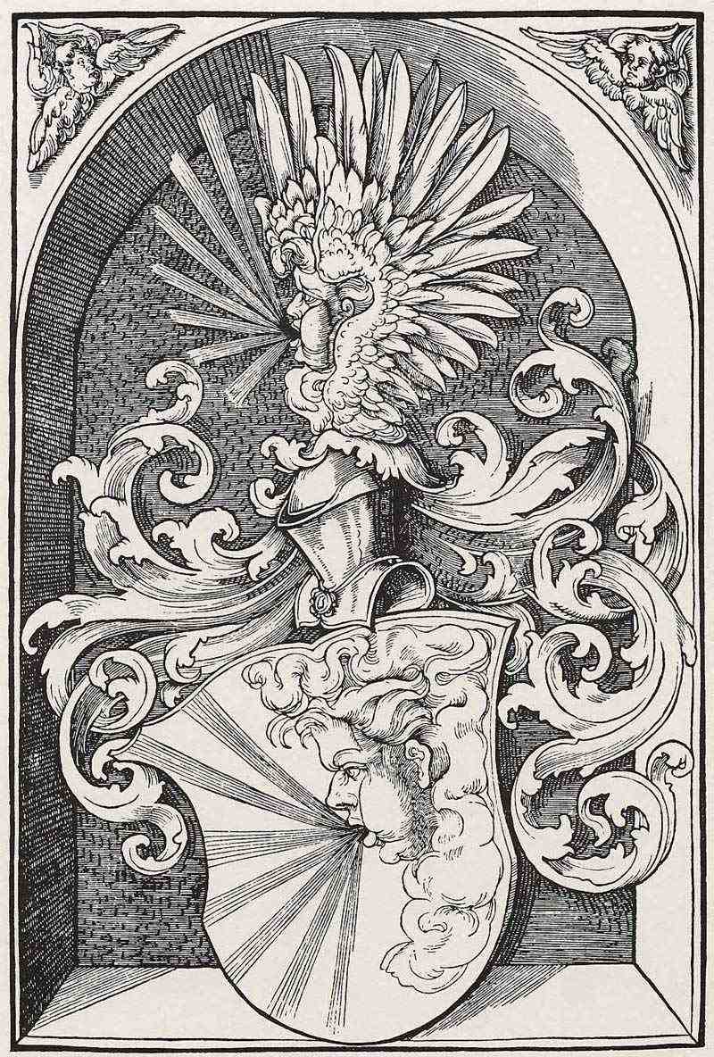 Coat of arms with the head of a Wind God, Leonhard Beck
