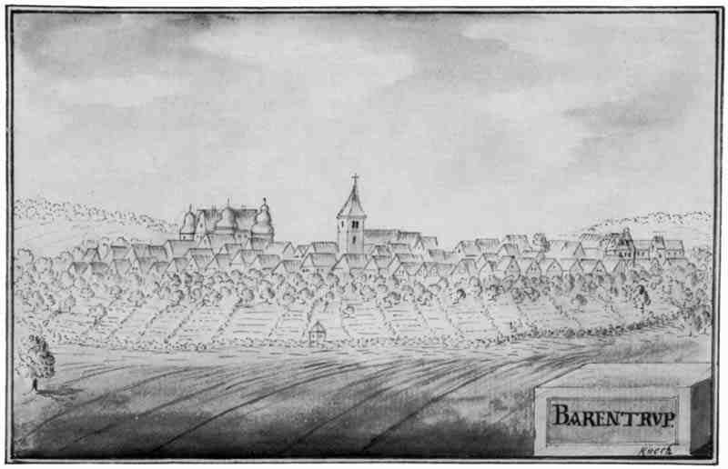 Barntrup (Lippe), view from the south, J. L. Knoch