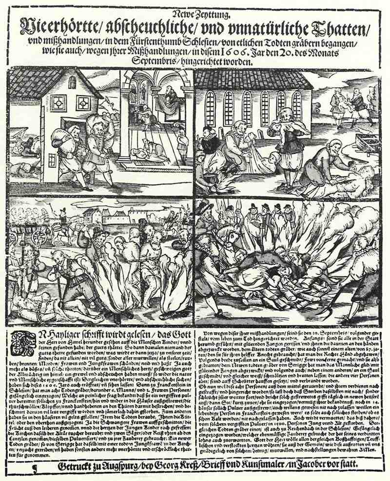 News from Silesia: misdeed of some gravediggers, who were executed on 20 September 1606. Georg Kress