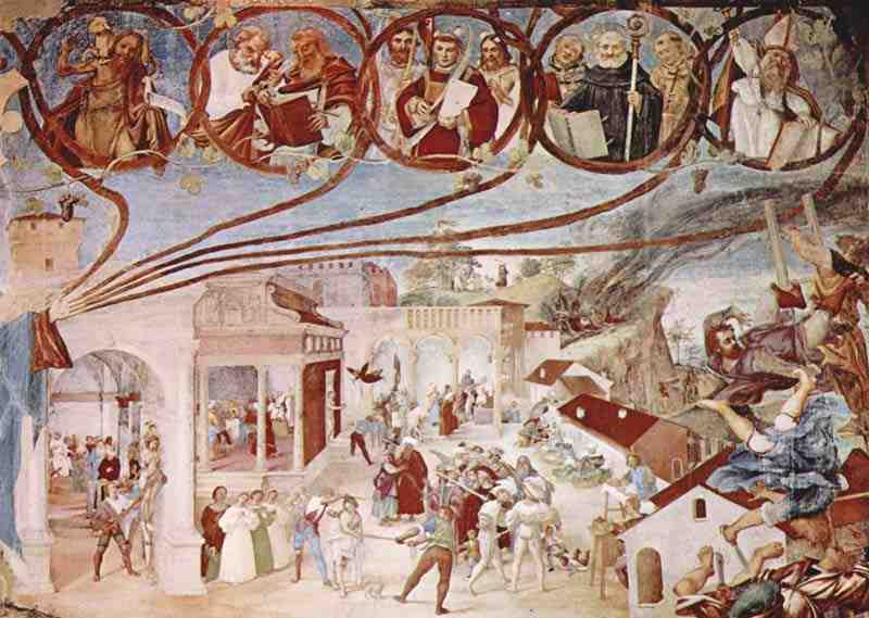 Cycle of frescoes in the Oratory Suardi Trescore scene: Martyrdom of St. Clare. Lorenzo Lotto