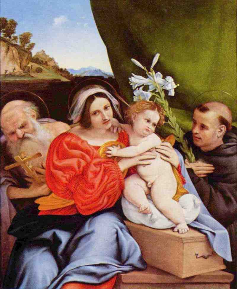 Madonna with St. Jerome and St. Anthony of Padua. Lorenzo Lotto