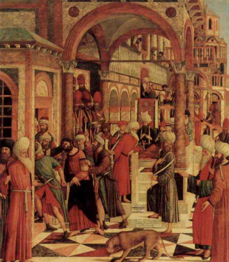 The Capture of St Marcus in the synagogue. Giovanni di Niccolò Mansueti