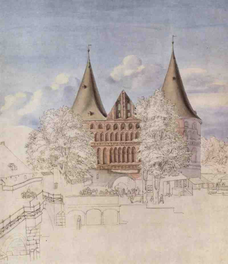 Lübeck Holsten Gate, city side. Karl Julius Milde