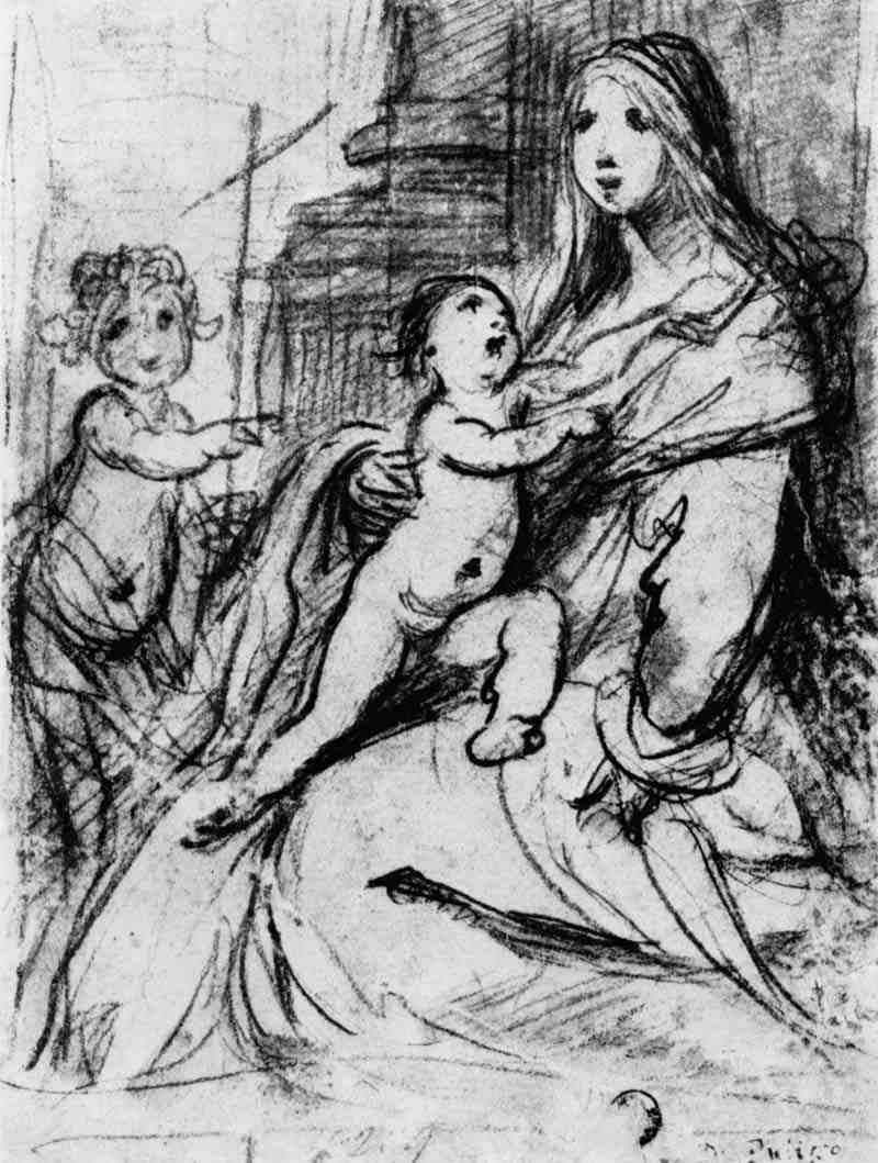 Madonna and Child with Saint John the Baptist. Simone Pignoni