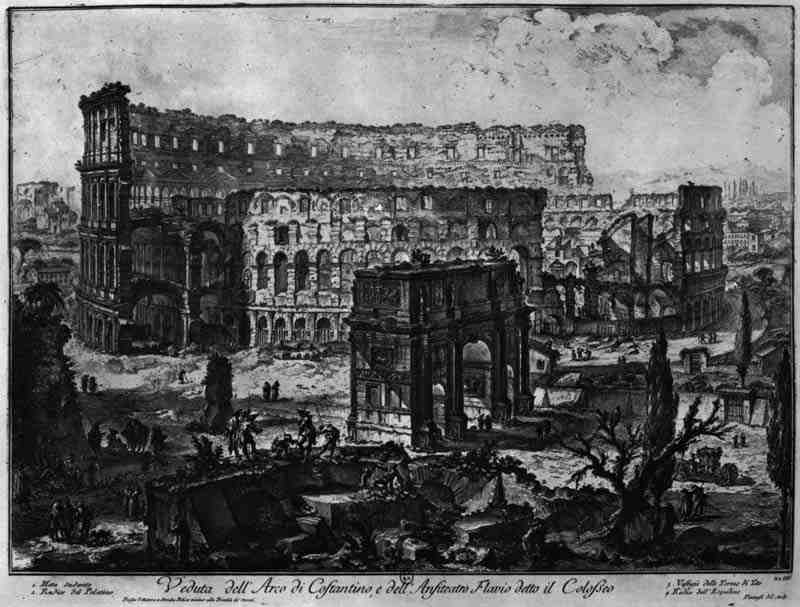 Veduta of the Arch of Constantine with the Colosseum, Giovanni Battista Piranesi