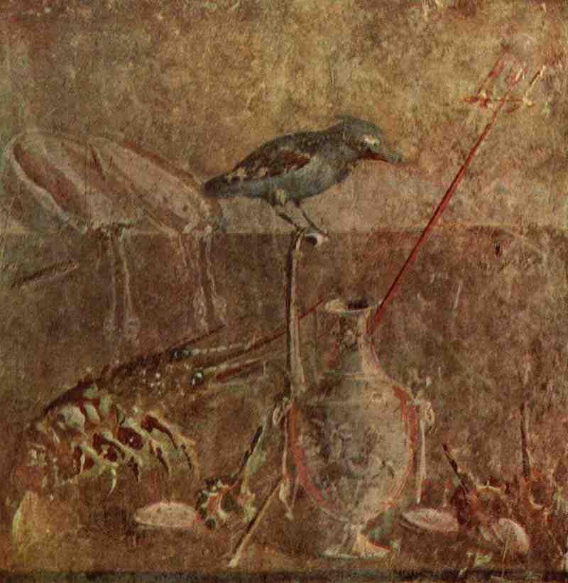 Pompeian fresco. Pompeian painter of the 1st century BC