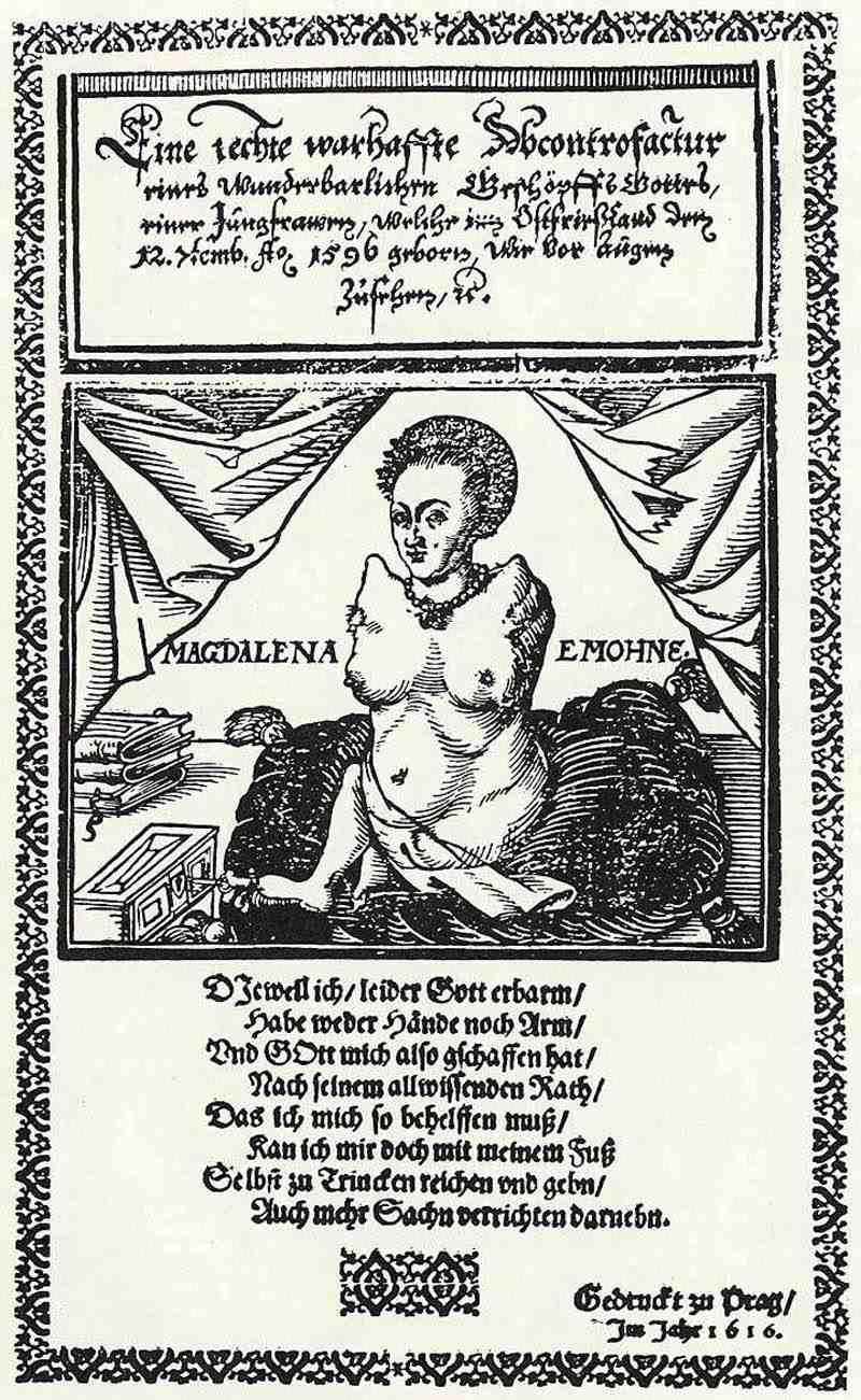 Monstrosity of a young woman near Emden in 1596. Prague Master of 1616