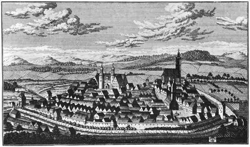 Hersbruck (b. Nuremberg), view from the north. Christoph Melchior Roth