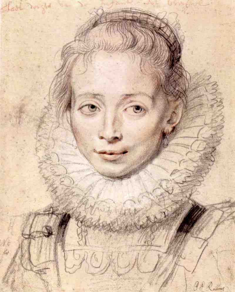 Portrait of a young woman (Lady in Waiting of the Infanta Isabella, or the artist's daughter Clara Serena). Peter Paul Rubens