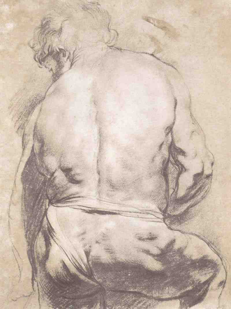 Study of a male figure, back view, Peter Paul Rubens