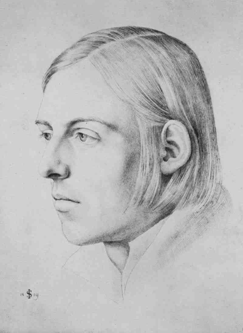 Portrait of the painter Scheffer of Leonhardshoff. Julius Schnorr von Carol Field