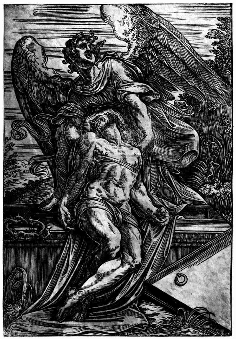 Angel with Christ's body. Giuseppe Scolari