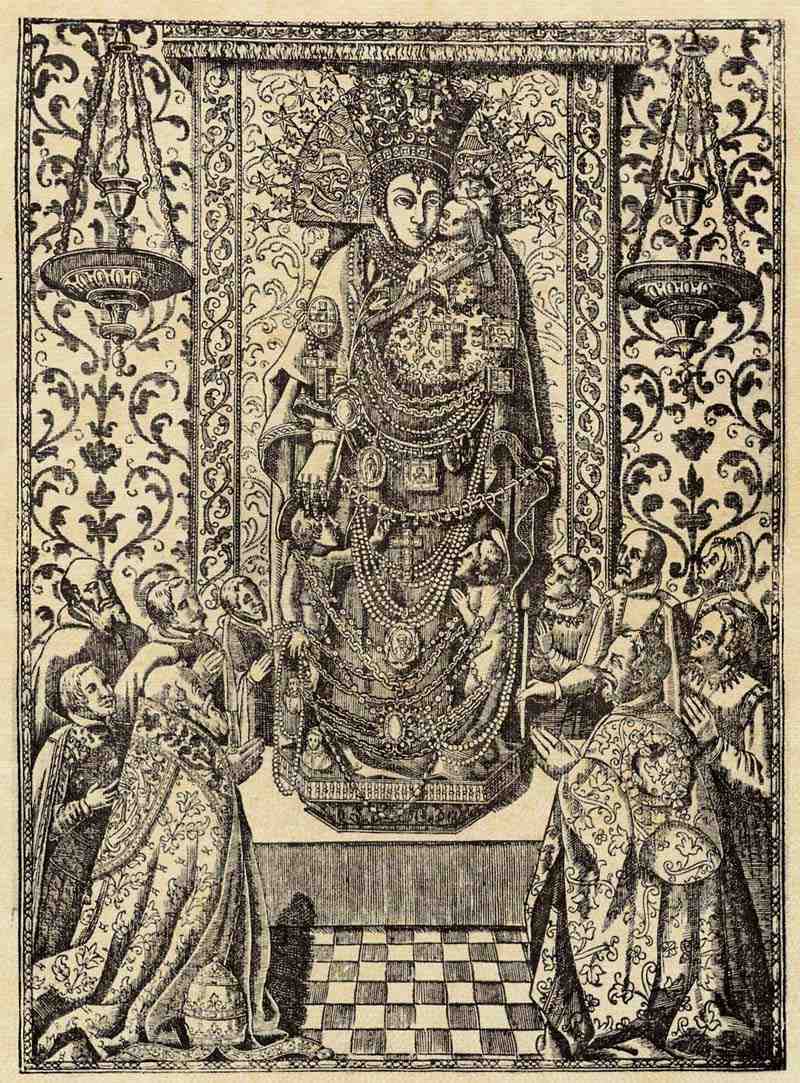 Madonna de los Desamparados. Spanish engraver of the 17th century (version)
