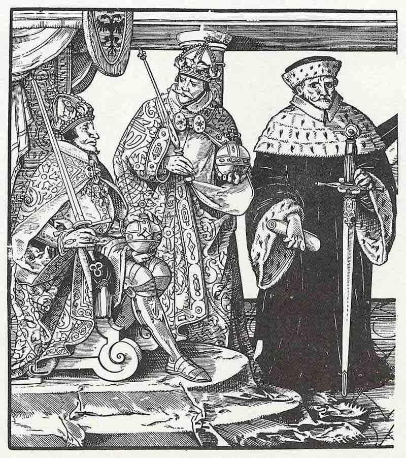 The secular hierarchy ,   Emperor, King , Duke. Tobias Stimmer