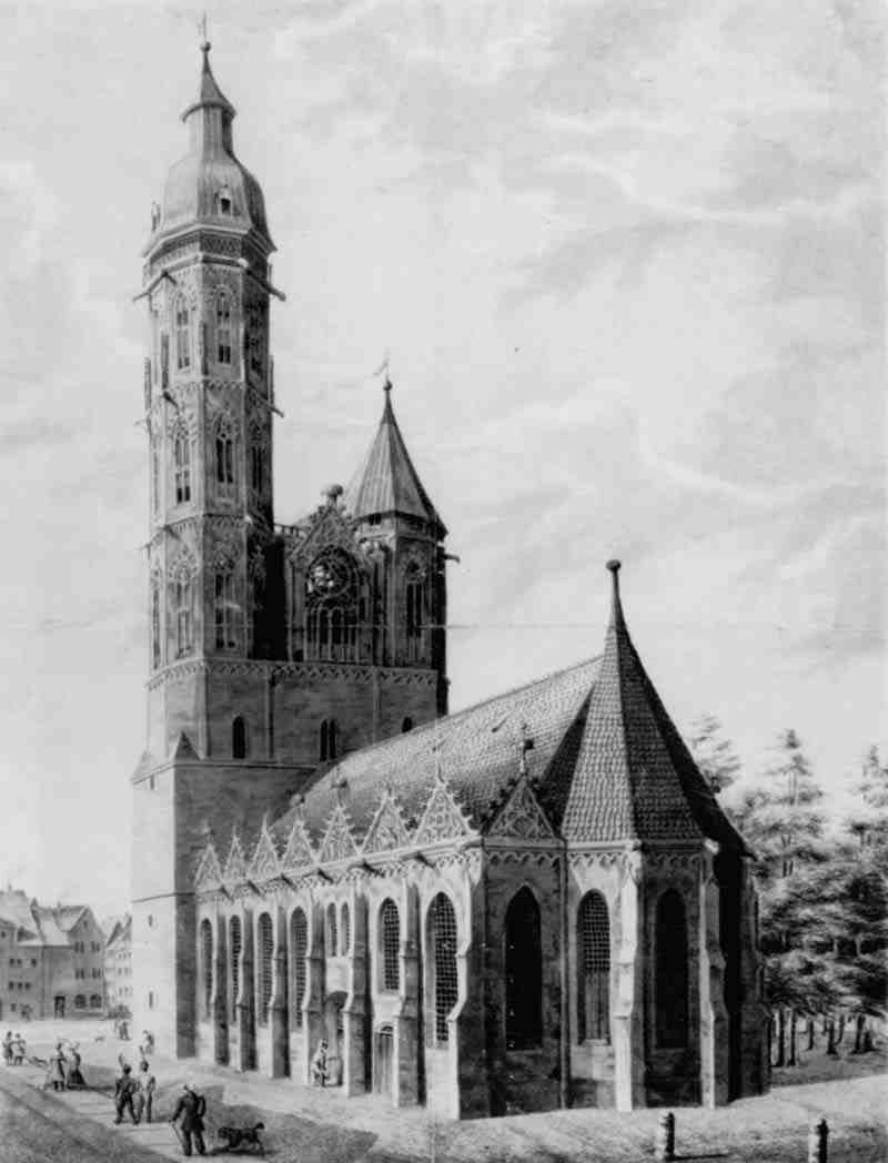Braunschweig, St. Andrew's Church from the southeast. Adolf Friedrich Teichs