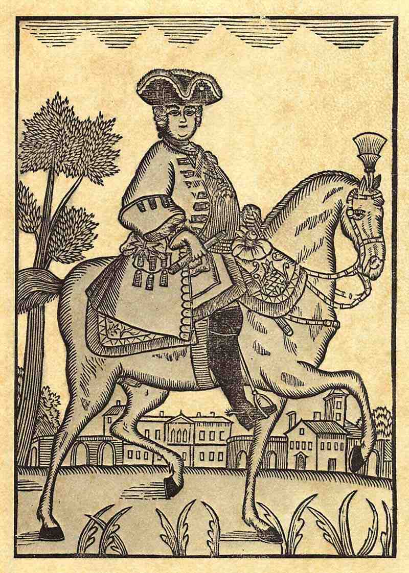 Count Struense on horseback. Johan Rudolf Thiele (version)