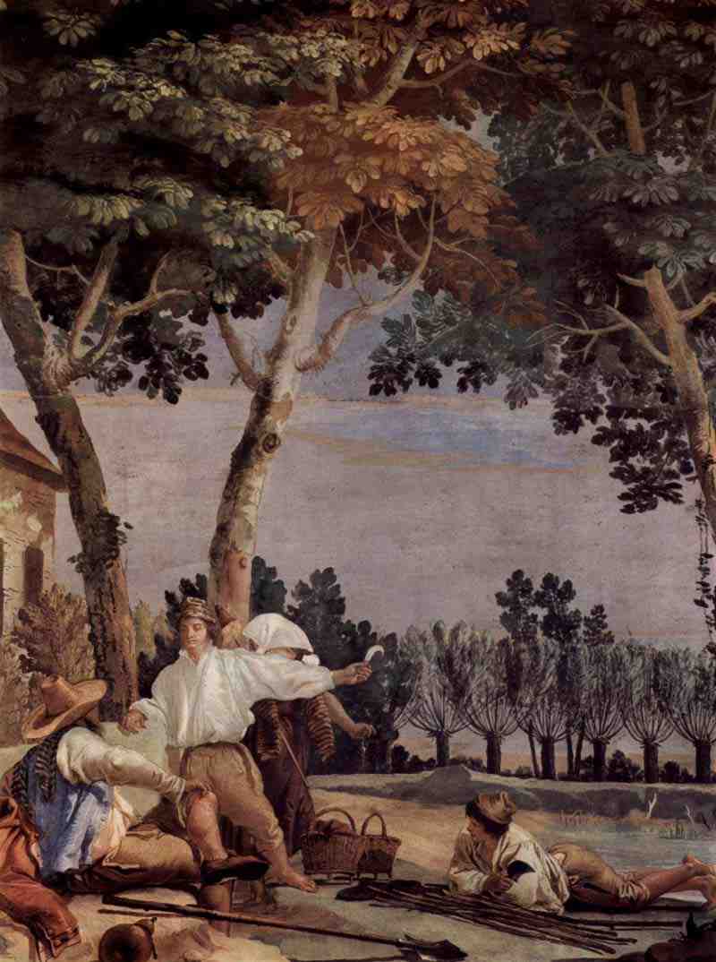 Frescoes in the Villa Vallmarana, Vicenza, scene: rest of the peasants. Giovanni Domenico Tiepolo